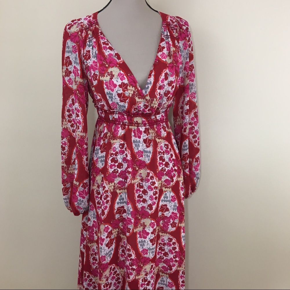 Chelsea & Violet Flowy V-Neck Long Sleeve Maxi